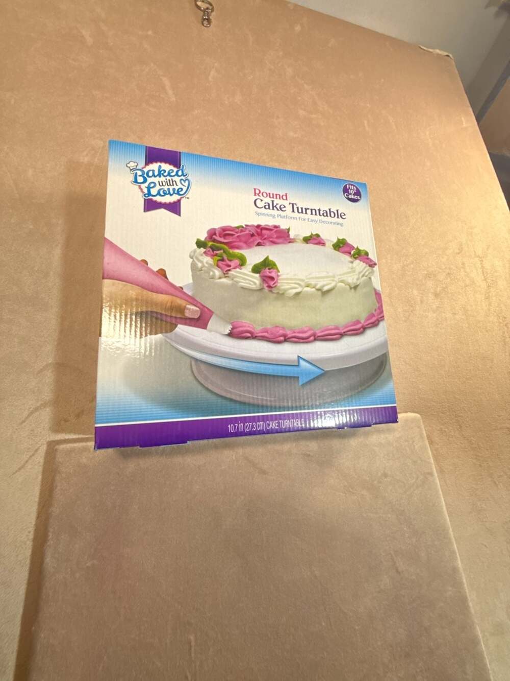 ArtSkills Baked With Love Round Cake Turntable 10.7 In White New